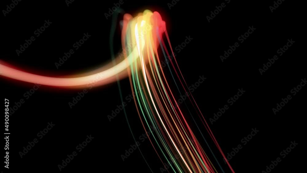 Poster abstract slow motion swirling strings particles background loop/ 4k animation of an abstract wallpap