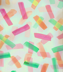 Watercolor Abstract Colorful Pink Green Yellow Lines Stripes Pattern