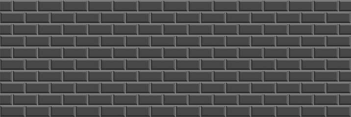 Tile subway wall. Seamless brick texture. Vintage rectangle brickwall. Metro background. Ceramic pattern. Apron faience print. Cement print. Kitchen backsplash. Old stone surface. Vector illustration.