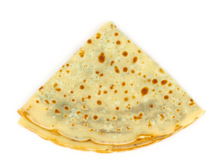 Homemade chocolate crepes isolated on white background