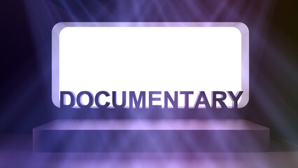 blank screen with word documentary