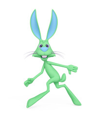 Obraz na płótnie Canvas rabbit cartoon is walking very slow