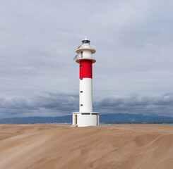 Beautiful Lighthouse in the Ebro Delta, Catalonia (Spain)