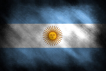 The flag of Argentina on a blackboard background