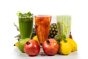 Fresh juice on isolated background