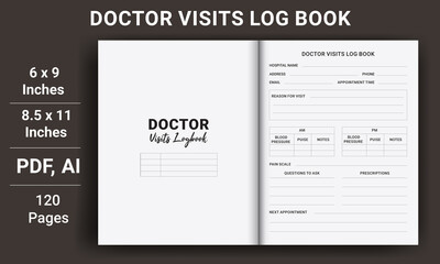 Doctor Visits Logbook, Best Selling Doctor Visits logbook, Doctor, Doctor Logbook, Unique, Manuscript, Doctor Visits Planner, Treatment Plans, Medicine, Therapy, Journal, Dairy Publishing, Notebook