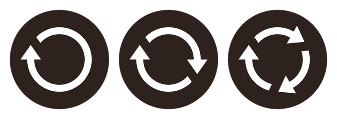 Repeat sign, reload icon, refresh, loading, reset vector symbol set