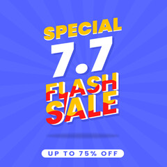 Naklejka na ściany i meble Flash Sale 7.7 Promotion Banner Template