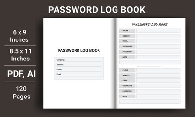 Password Log Book Template Set. Set of Password Log Template. Password Tracker Template. Password Tracker Logbook. password notebook. Printable Password Log A4 Size Easily Editable. 