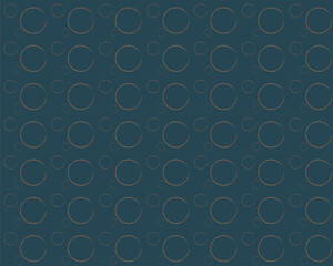 Dark blue pattern with orange circles. Abstract background texture. Wallpaper. Vector.
