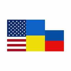 Ukrainian crisis flag. Major geopolitical problem