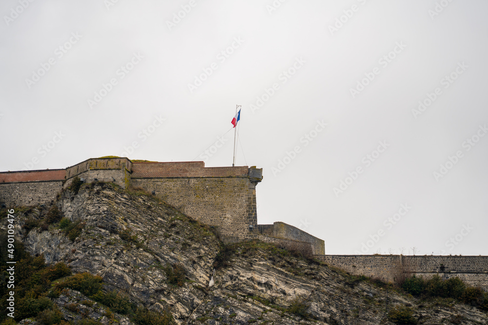 Wall mural Flag on a fortress in French Ardennes
