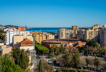 Fototapeta na wymiar View over the city of Malaga, Spain 