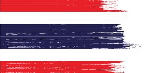 Thailand  flag with brush paint textured isolated  on png or transparent background,Symbol of Thailand ,template for banner,promote, design, and business matching country poster, vector illustration