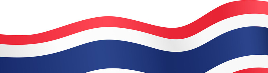 Bottom waving Thailand flag  isolated  on png or transparent background,Symbol of Thailand, template for banner,card,advertising ,promote,and business matching country poster, vector illustration