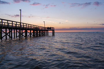 Fototapeta premium pier at sunset