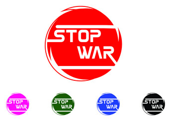 STOP WAR letter logo and icon design template