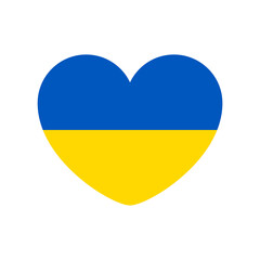 Ukrainian flag on a heart shape, Ukraine, vector illustration