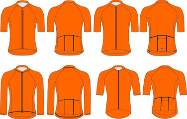 Cycling Short Sleeve Jersey Blank Template Illustration Vectors