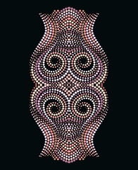 Neckline ethnic design. Dotted colorful traditional pattern. Vector print with decorative elements and beads for embroidery, for women's clothing.