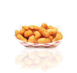 Crispy Deep Fried Popcorn Shrimp in a Takeout Container
