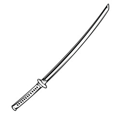 Asian katana. Asian element vector. Eastern culture symbol. Japanese sword.