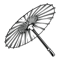 Asian umbrella. Asian element vector. Eastern culture symbol. Chinese umbrella isolated.