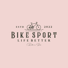 bike sport modern line art logo vector symbol illustration design