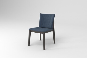 Obraz premium Perspective view, Modern Chair, minimal concept, Studio shot of stylish chair isolated on white background 3d rendering