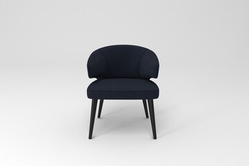 Obraz premium Front view, Modern Chair, minimal concept, Studio shot of stylish chair isolated on white background 3d rendering