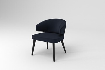 Perspective view, Modern Chair, minimal concept, Studio shot of stylish chair isolated on white background 3d rendering