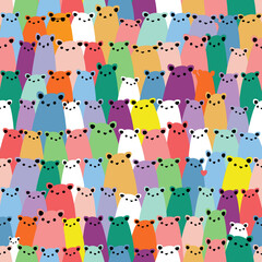 Seamless pattern vector with plenty of cute colorful sugar gliders.