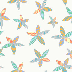 Seamless pattern vector with colorful starfish.