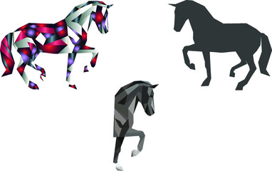 Abstract horse vector illustration with Black vector icon use for any social media or website,
