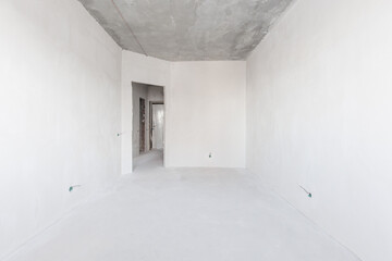 interior of the apartment without decoration in gray colors