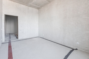 Obraz premium interior of the apartment without decoration in gray colors