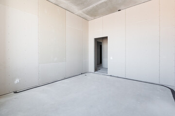 interior of the apartment without decoration in gray colors