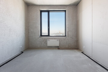 Obraz premium interior of the apartment without decoration in gray colors