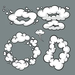 Foto op Plexiglas Comic cloud or smoke, cartoon vector motion effects, and explosions © mspoint