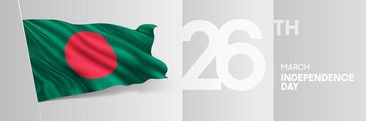 Obraz premium Bangladesh happy independence day greeting card, banner vector illustration