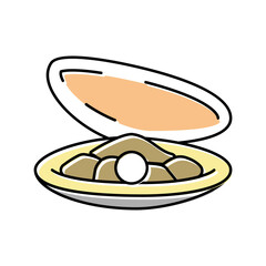 pearl oyster shell color icon vector illustration - obrazy, fototapety, plakaty