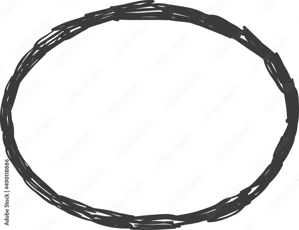 Poster doodle pencil round element . simple doodle framing sketch. curve border.