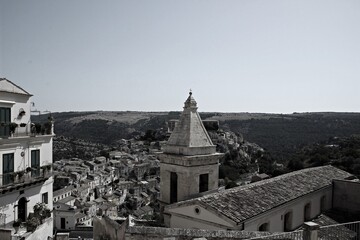 Italy, Sicily: Foreshortening of Ragusa Ibla.