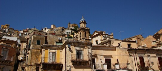 Italy, Sicily: Foreshortening of Ragusa Ibla.