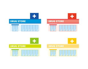 ドラッグストア　薬局　イラスト　素材
