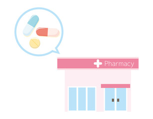調剤薬局　イラスト　素材