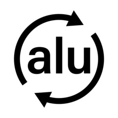 Aluminium recycling symbol ALU. Flat illustration - obrazy, fototapety, plakaty