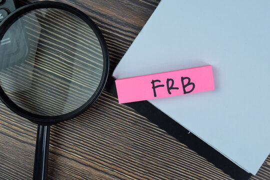 RFB write on sticky notes isolated on Wooden Table.