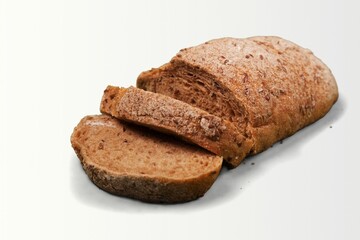 Freshly baked round Bread.  Sliced, cutted wheat bread. Bakery, rustic traditional food concept.
