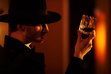 detective examines crime scene